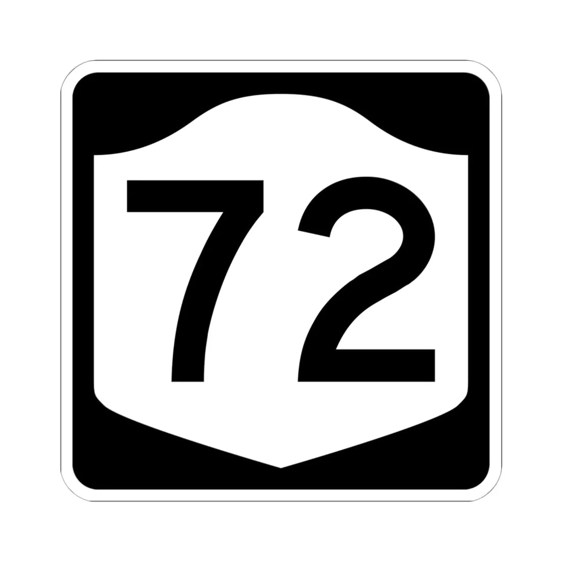 NY-72 (New York) (Road Sign) STICKER Vinyl Kiss-Cut Decal 6 Inch White - The Sticker Space
