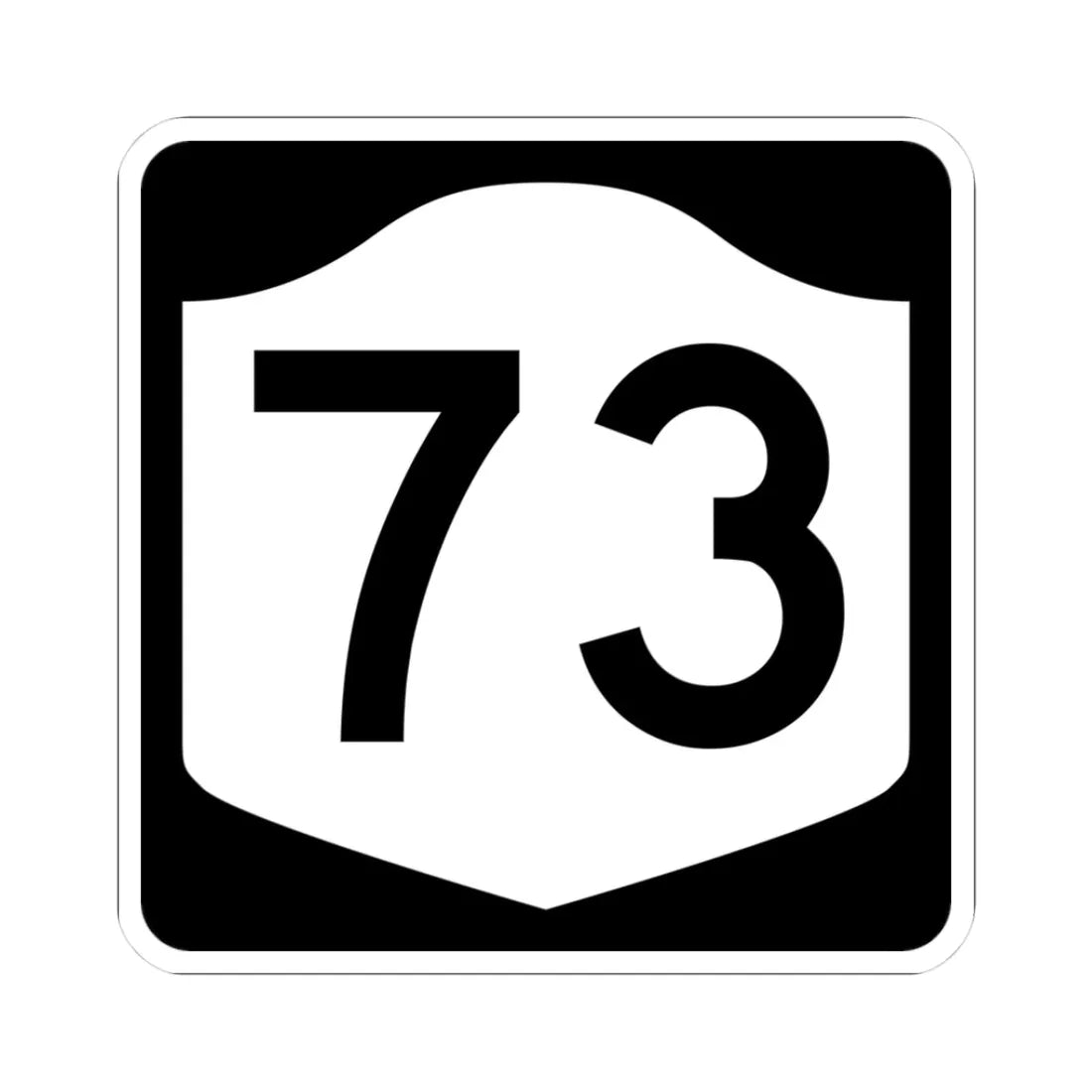 NY-73 (New York) (Road Sign) STICKER Vinyl Kiss-Cut Decal 3 Inch White - The Sticker Space