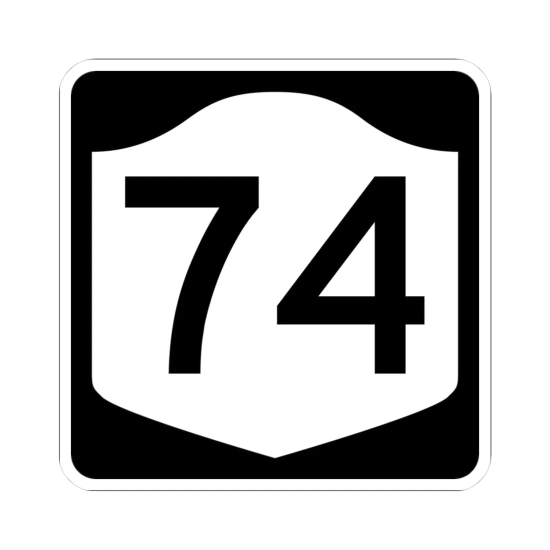 NY-74 (New York) (Road Sign) STICKER Vinyl Kiss-Cut Decal 3 Inch White - The Sticker Space