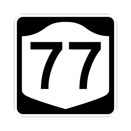 NY-77 (New York) (Road Sign) STICKER Vinyl Kiss-Cut Decal 2 Inch White - The Sticker Space