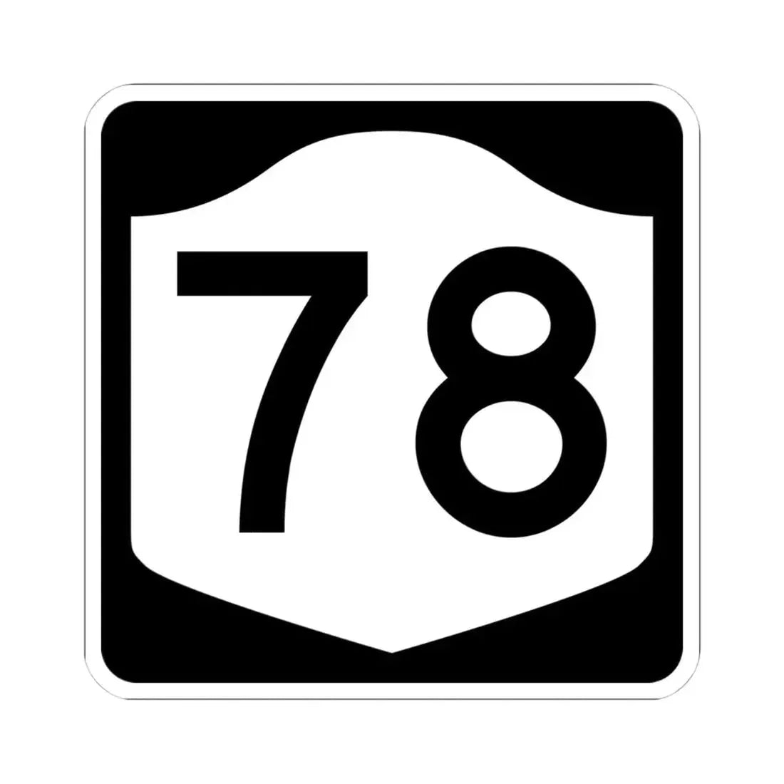 NY-78 (New York) (Road Sign) STICKER Vinyl Kiss-Cut Decal 4 Inch White - The Sticker Space