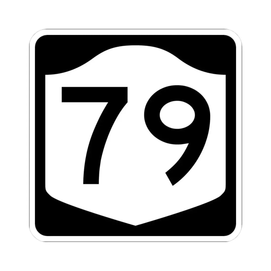 NY-79 (New York) (Road Sign) STICKER Vinyl Kiss-Cut Decal 3 Inch White - The Sticker Space