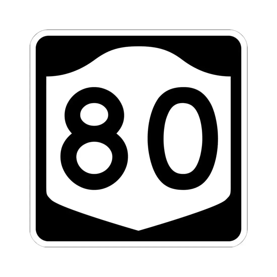 NY-80 (New York) (Road Sign) STICKER Vinyl Kiss-Cut Decal 6 Inch White - The Sticker Space