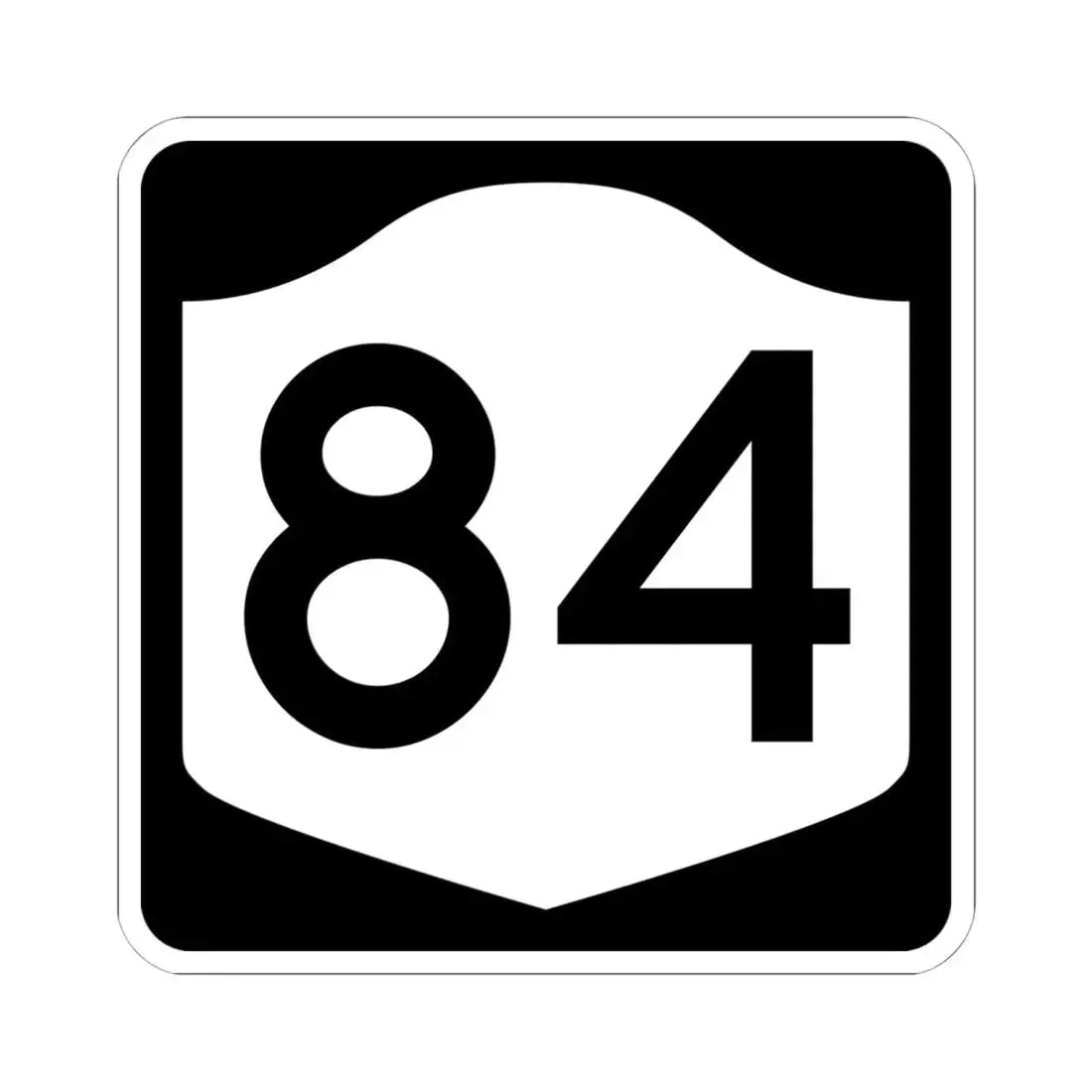 NY-84 (New York) (Road Sign) STICKER Vinyl Kiss-Cut Decal 6 Inch White - The Sticker Space