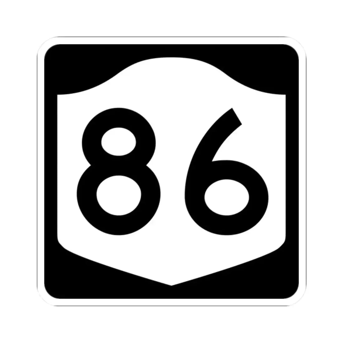 NY-86 (New York) (Road Sign) STICKER Vinyl Kiss-Cut Decal 2 Inch White - The Sticker Space