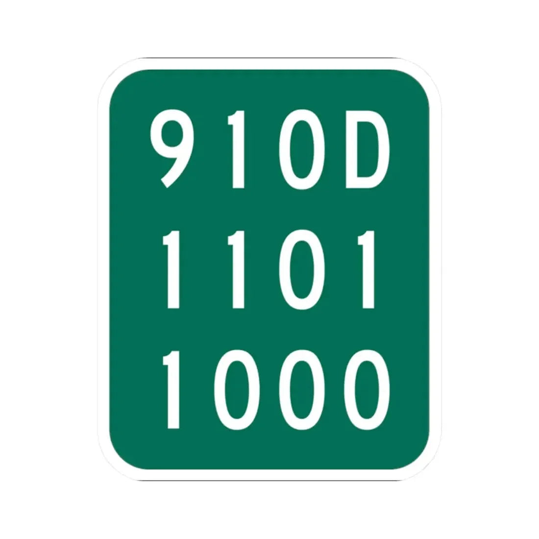 NY-910D (New York) (Road Sign) STICKER Vinyl Kiss-Cut Decal 2 Inch White - The Sticker Space