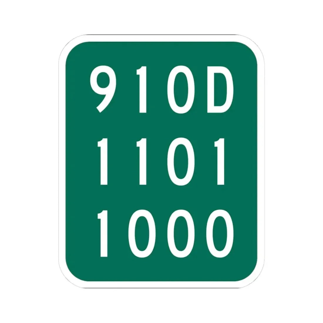 NY-910D (New York) (Road Sign) STICKER Vinyl Kiss-Cut Decal 3 Inch White - The Sticker Space