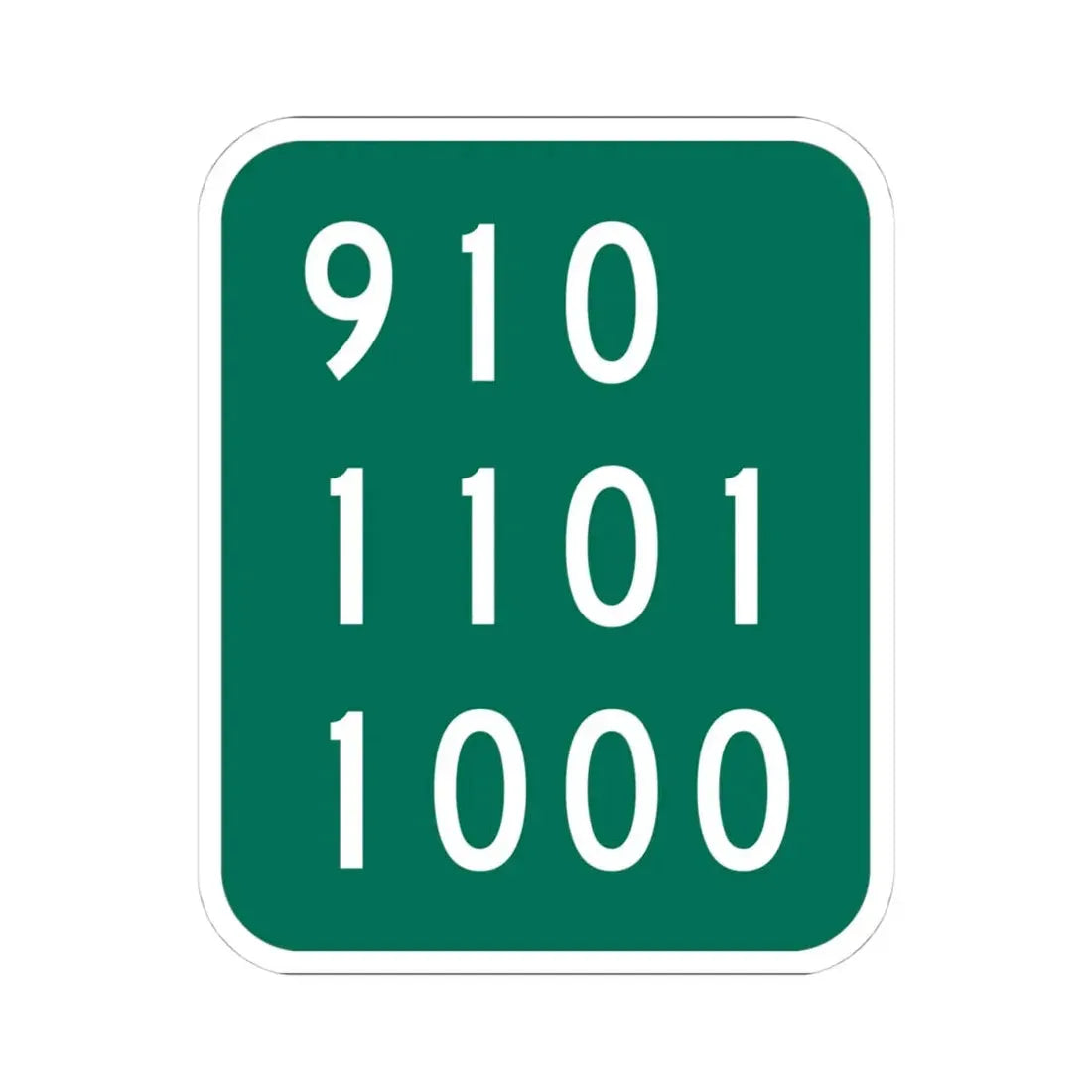 NY-910E (New York) (Road Sign) STICKER Vinyl Kiss-Cut Decal 4 Inch White - The Sticker Space