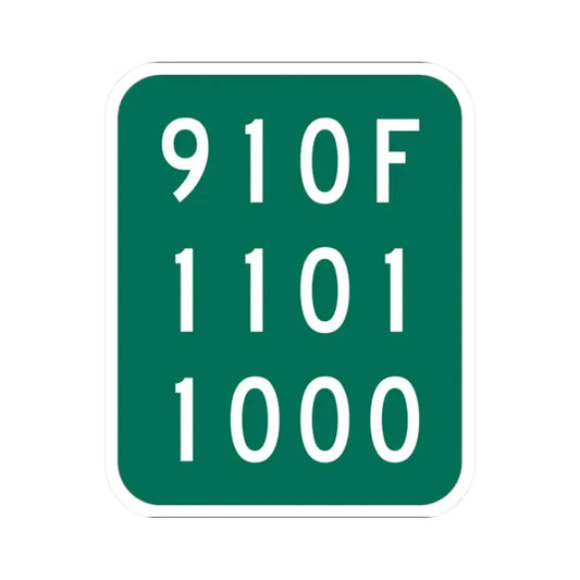 NY-910F (New York) (Road Sign) STICKER Vinyl Kiss-Cut Decal 2 Inch White - The Sticker Space