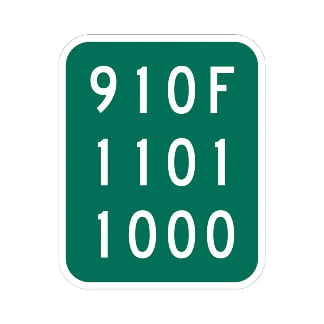 NY-910F (New York) (Road Sign) STICKER Vinyl Kiss-Cut Decal 4 Inch White - The Sticker Space