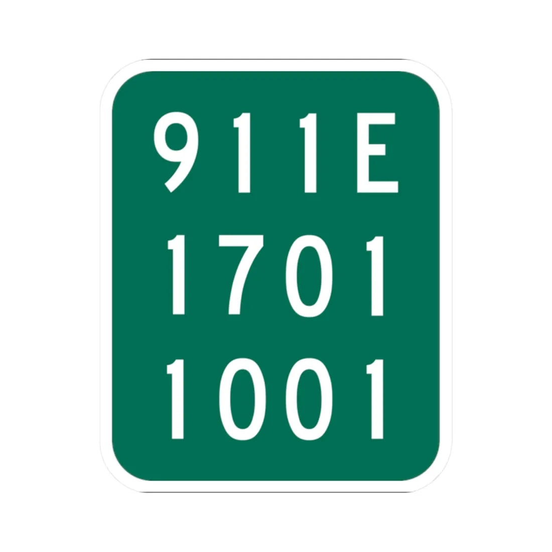 NY-911E (New York) (Road Sign) STICKER Vinyl Kiss-Cut Decal 2 Inch White - The Sticker Space