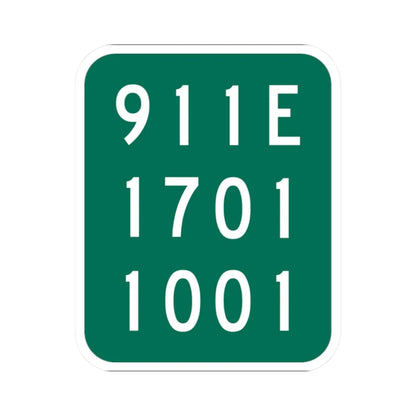 NY-911E (New York) (Road Sign) STICKER Vinyl Kiss-Cut Decal 2 Inch White - The Sticker Space