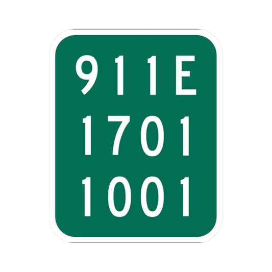 NY-911E (New York) (Road Sign) STICKER Vinyl Kiss-Cut Decal 2 Inch White - The Sticker Space