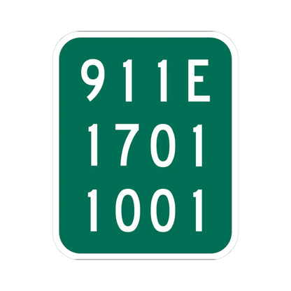 NY-911E (New York) (Road Sign) STICKER Vinyl Kiss-Cut Decal 3 Inch White - The Sticker Space