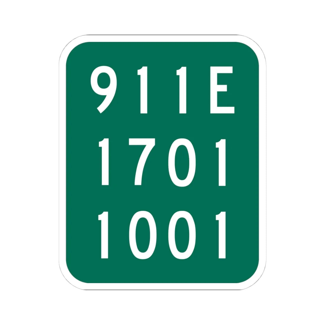 NY-911E (New York) (Road Sign) STICKER Vinyl Kiss-Cut Decal 4 Inch White - The Sticker Space