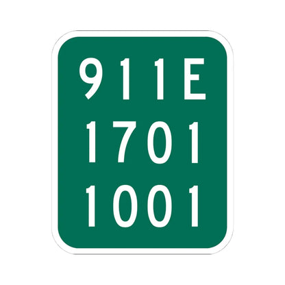 NY-911E (New York) (Road Sign) STICKER Vinyl Kiss-Cut Decal 4 Inch White - The Sticker Space