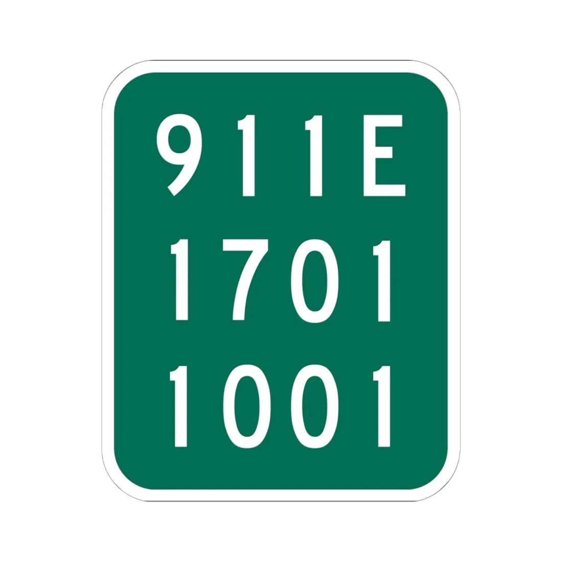 NY-911E (New York) (Road Sign) STICKER Vinyl Kiss-Cut Decal 6 Inch White - The Sticker Space