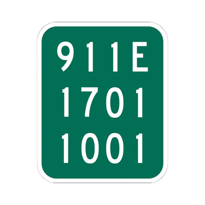 NY-911E (New York) (Road Sign) STICKER Vinyl Kiss-Cut Decal 6 Inch White - The Sticker Space