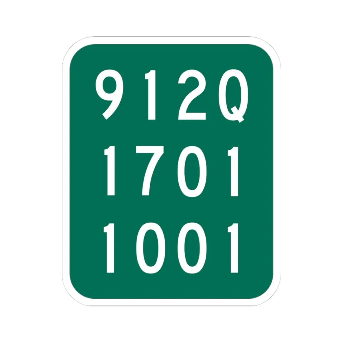 NY-912Q (New York) (Road Sign) STICKER Vinyl Kiss-Cut Decal 3 Inch White - The Sticker Space