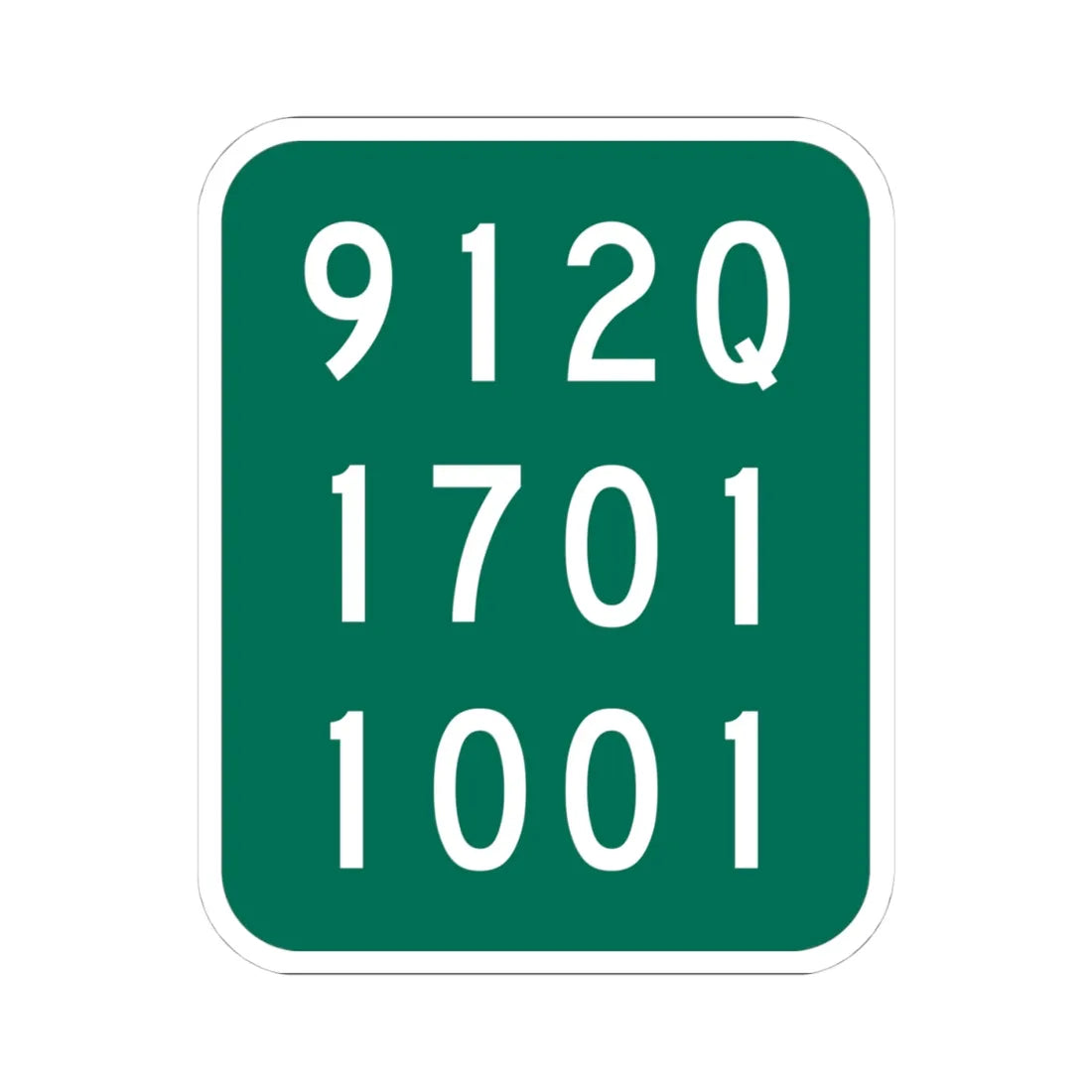 NY-912Q (New York) (Road Sign) STICKER Vinyl Kiss-Cut Decal 4 Inch White - The Sticker Space