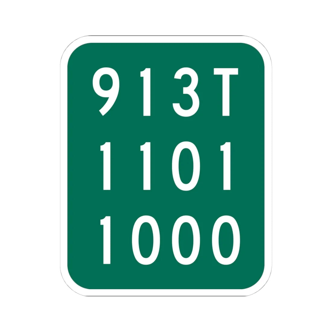 NY-913T (New York) (Road Sign) STICKER Vinyl Kiss-Cut Decal 4 Inch White - The Sticker Space