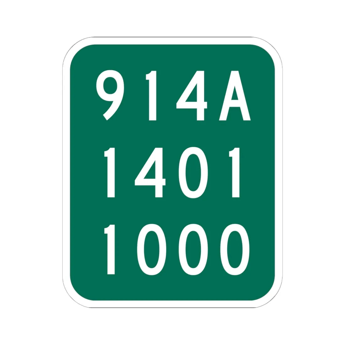 NY-914A (New York) (Road Sign) STICKER Vinyl Kiss-Cut Decal 6 Inch White - The Sticker Space