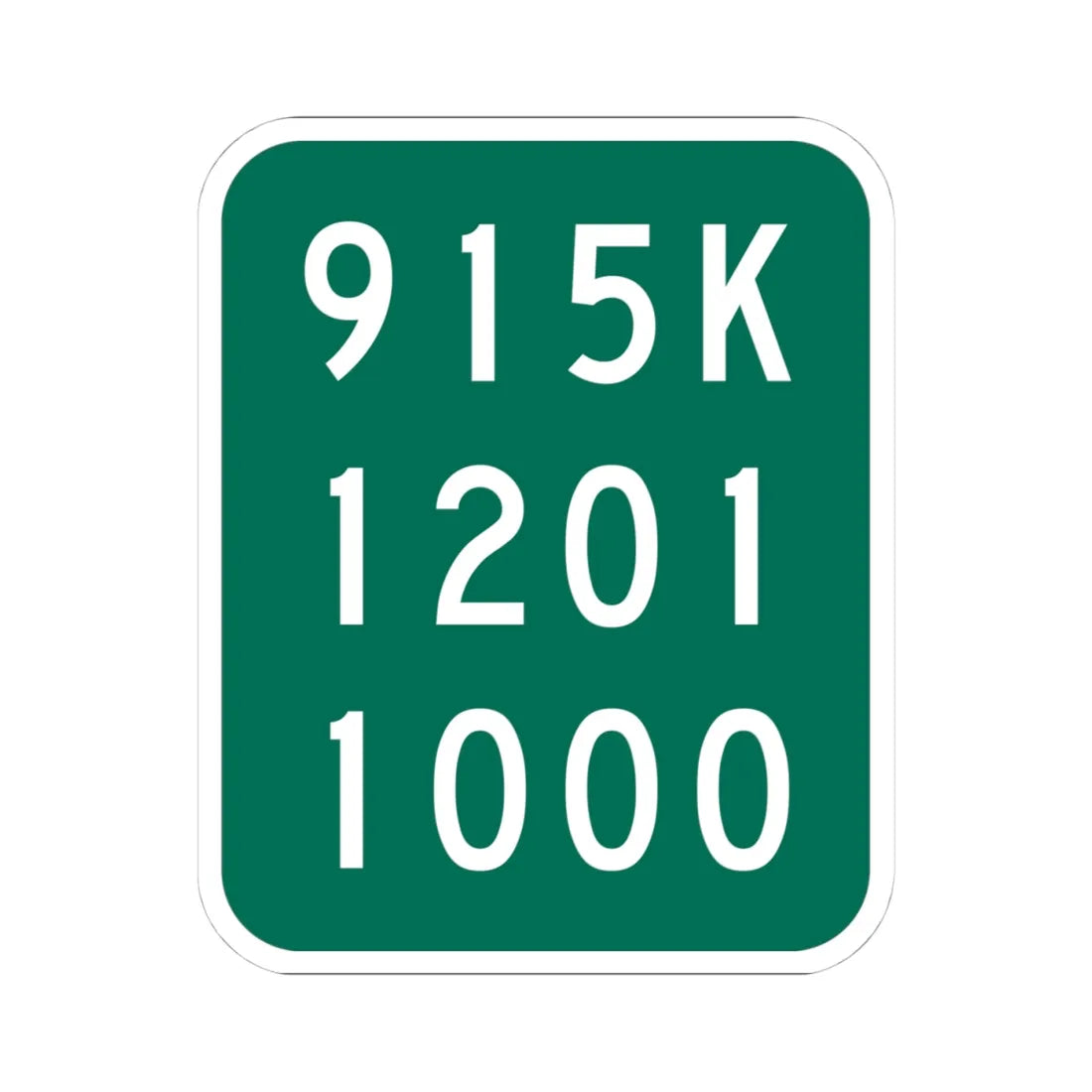 NY-915K (New York) (Road Sign) STICKER Vinyl Kiss-Cut Decal 4 Inch White - The Sticker Space