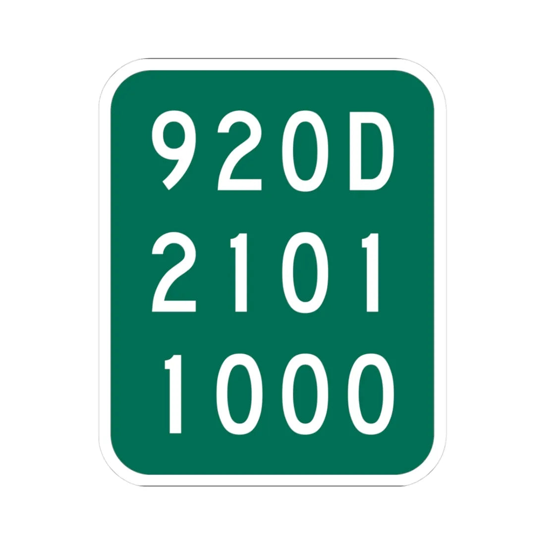 NY-920D (New York) (Road Sign) STICKER Vinyl Kiss-Cut Decal 3 Inch White - The Sticker Space