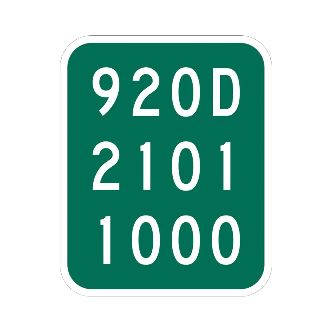 NY-920D (New York) (Road Sign) STICKER Vinyl Kiss-Cut Decal 4 Inch White - The Sticker Space