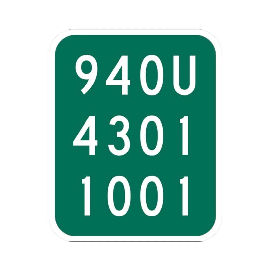 NY-940U (New York) (Road Sign) STICKER Vinyl Kiss-Cut Decal 2 Inch White - The Sticker Space