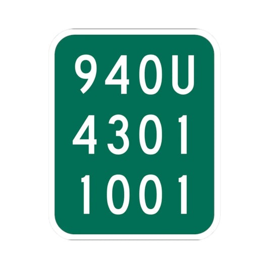 NY-940U (New York) (Road Sign) STICKER Vinyl Kiss-Cut Decal 2 Inch White - The Sticker Space