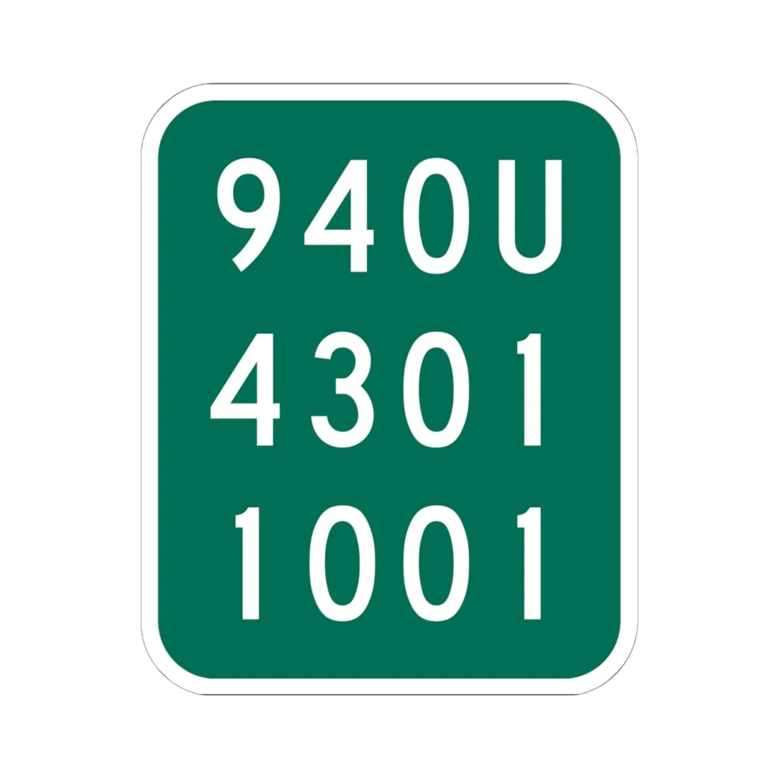 NY-940U (New York) (Road Sign) STICKER Vinyl Kiss-Cut Decal 6 Inch White - The Sticker Space