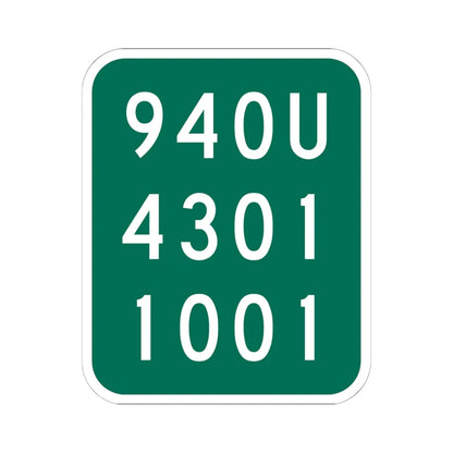 NY-940U (New York) (Road Sign) STICKER Vinyl Kiss-Cut Decal 6 Inch White - The Sticker Space