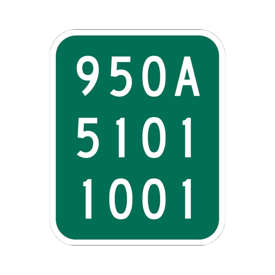 NY-950A (New York) (Road Sign) STICKER Vinyl Kiss-Cut Decal 4 Inch White - The Sticker Space