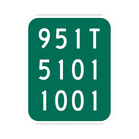 NY-951T (New York) (Road Sign) STICKER Vinyl Kiss-Cut Decal 2 Inch White - The Sticker Space