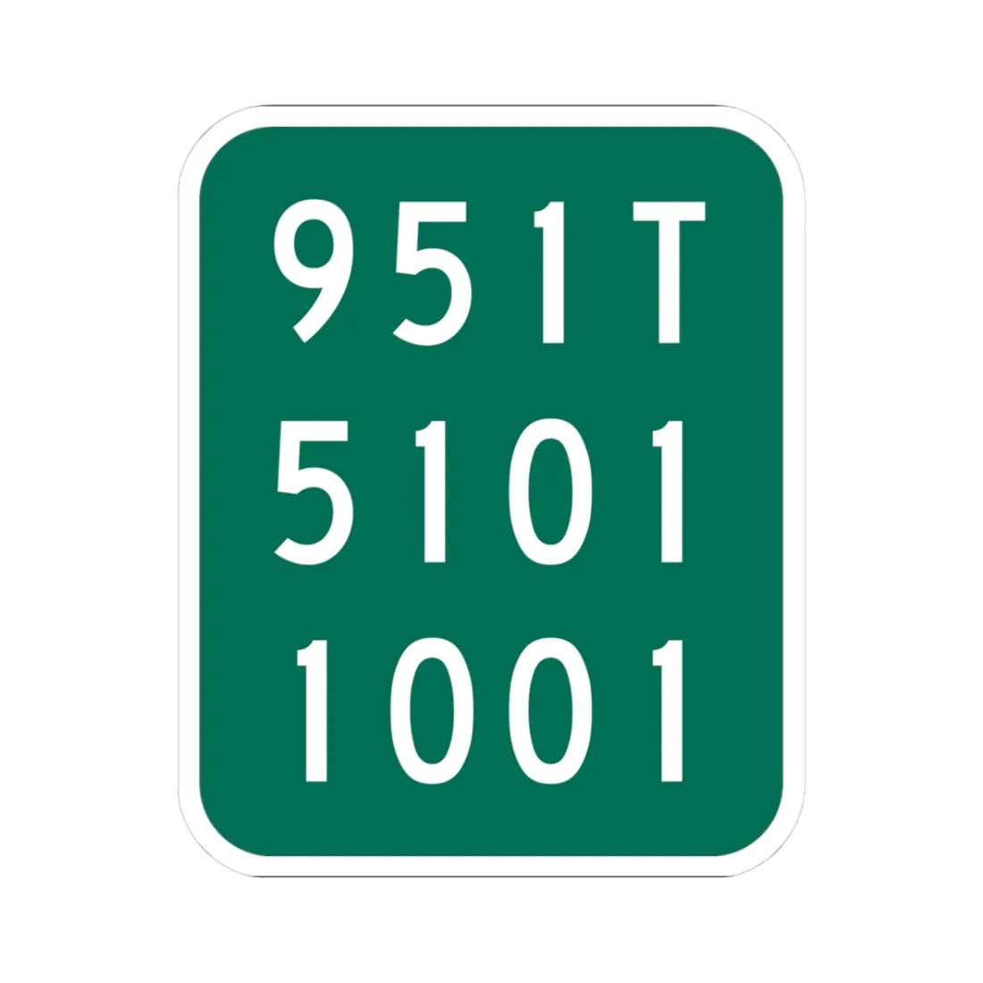 NY-951T (New York) (Road Sign) STICKER Vinyl Kiss-Cut Decal 3 Inch White - The Sticker Space