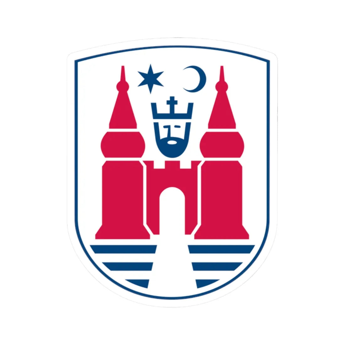 Nyborg Kommune coa (Denmark) (Coat of Arms) STICKER Vinyl Kiss-Cut Decal 2 Inch White - The Sticker Space
