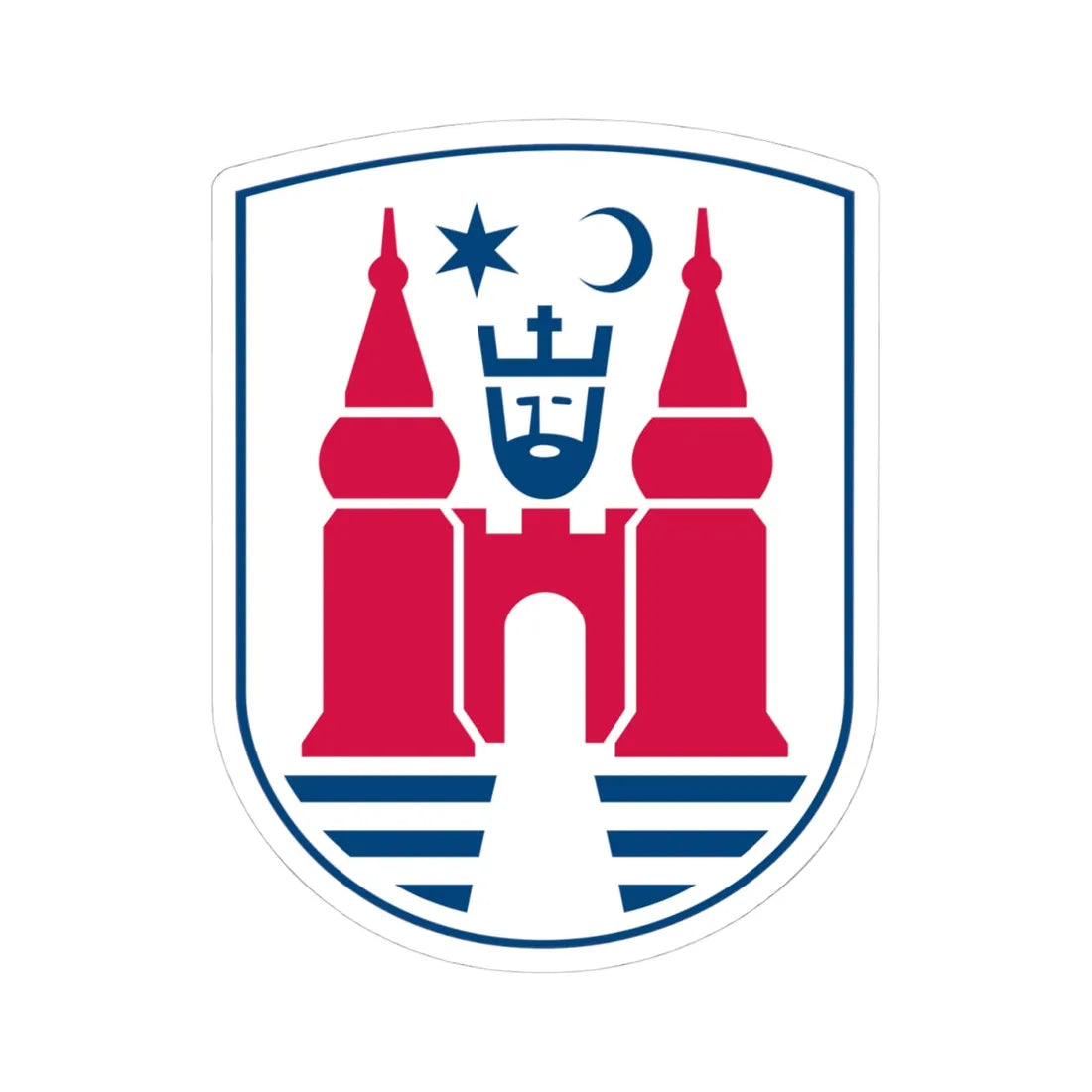 Nyborg Kommune coa (Denmark) (Coat of Arms) STICKER Vinyl Kiss-Cut Decal 4 Inch White - The Sticker Space