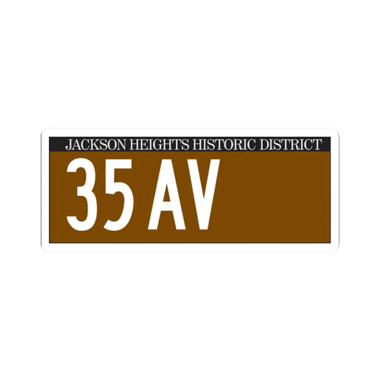 NYCDOT 35 AV Sign (New York) (Road Sign) STICKER Vinyl Kiss-Cut Decal 2 Inch White - The Sticker Space