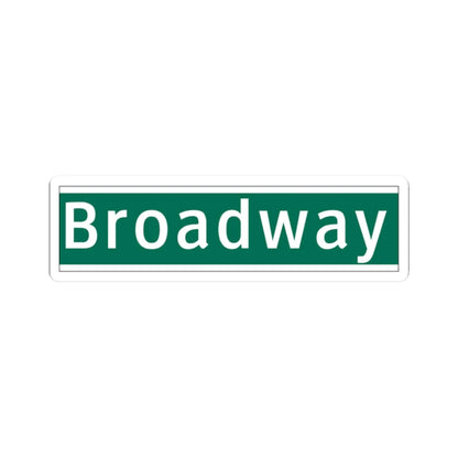 NYCDOT Broadway Sign 2 (New York) (Road Sign) STICKER Vinyl Kiss-Cut Decal 2 Inch White - The Sticker Space