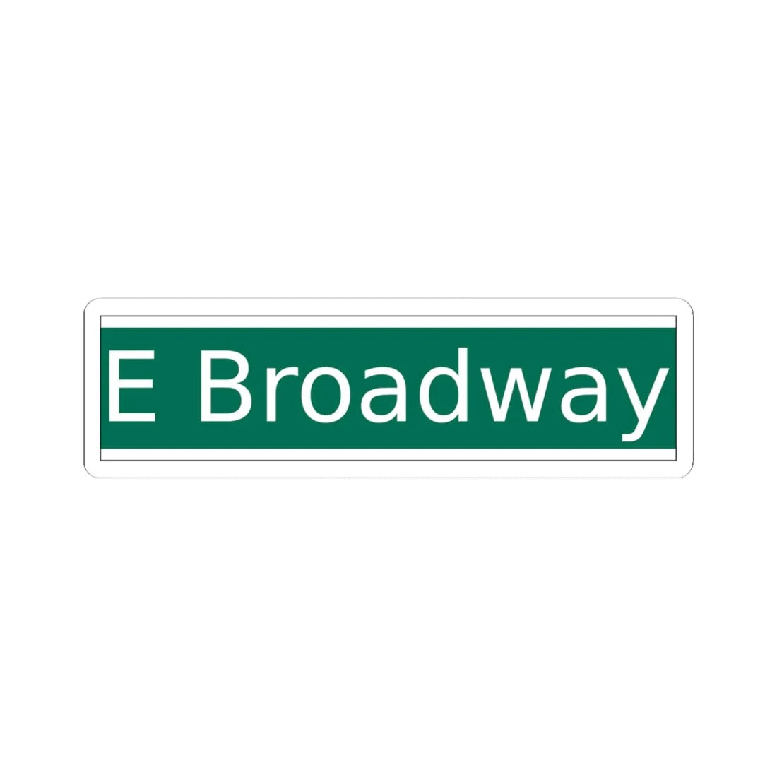 NYCDOT East Broadway Sign (New York) (Road Sign) STICKER Vinyl Kiss-Cut Decal 4 Inch White - The Sticker Space