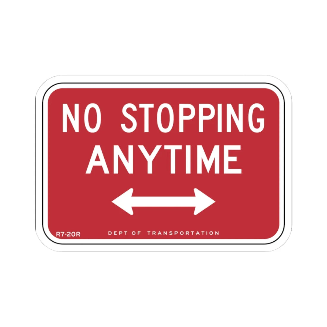 NYCDOT R7-20R (New York) (Road Sign) STICKER Vinyl Kiss-Cut Decal 3 Inch White - The Sticker Space