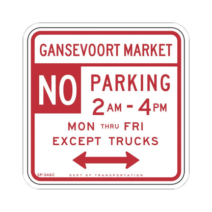 NYCDOT SC-346C (New York) (Road Sign) STICKER Vinyl Kiss-Cut Decal 6 Inch White - The Sticker Space