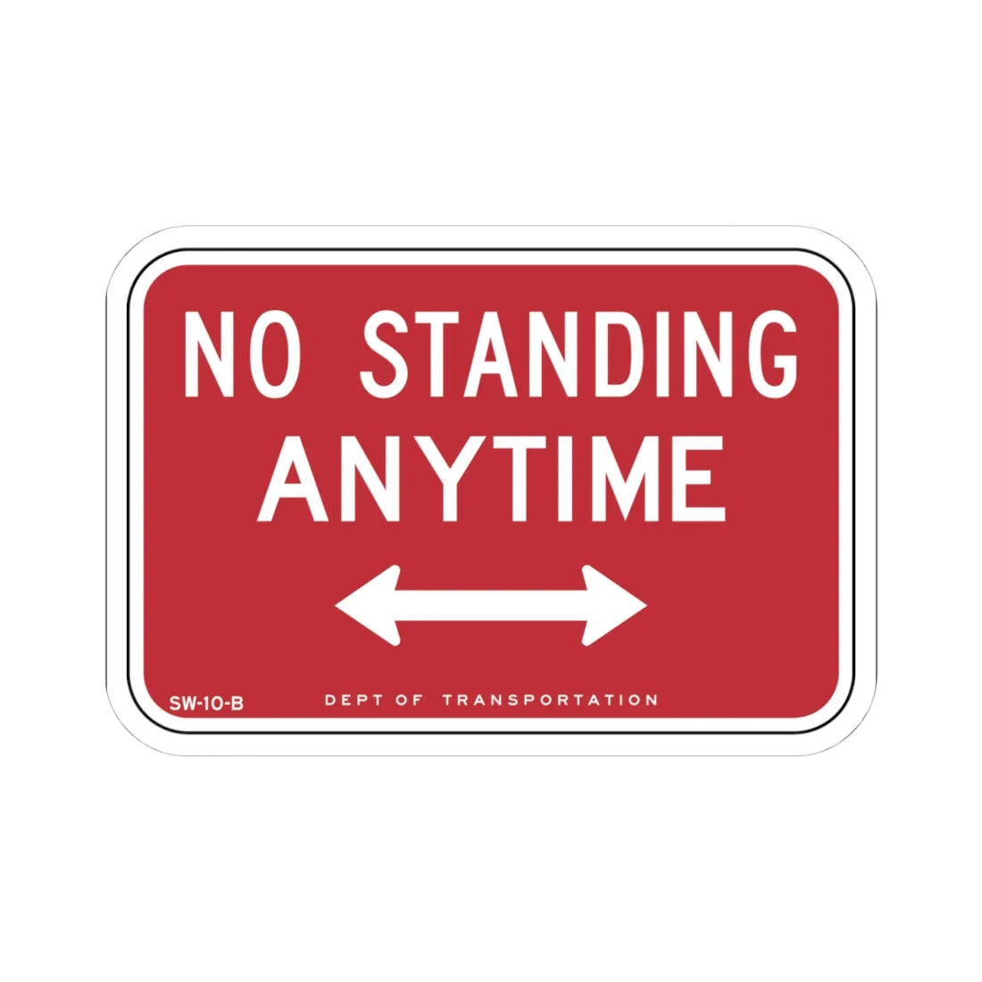 NYCDOT SP10-B (New York) (Road Sign) STICKER Vinyl Kiss-Cut Decal 4 Inch White - The Sticker Space
