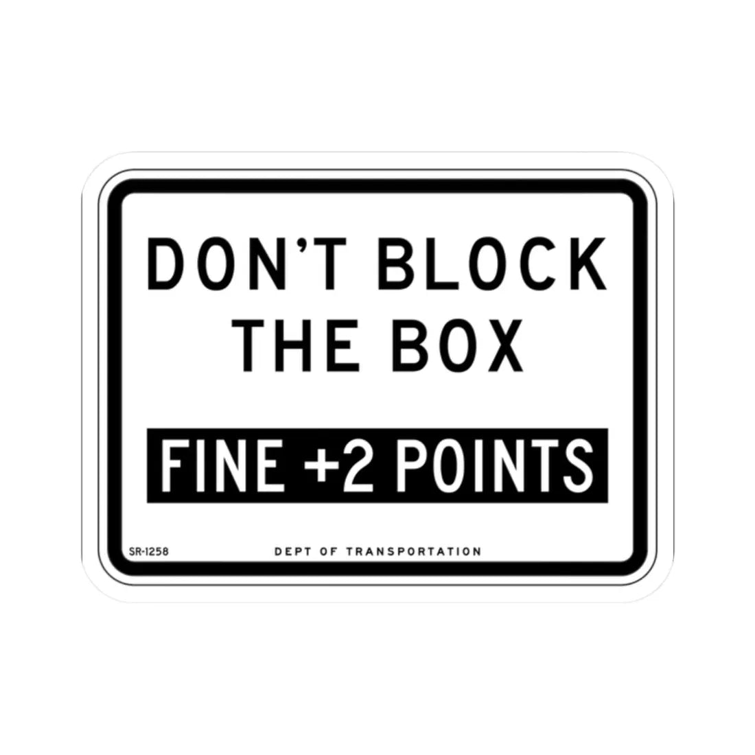 NYCDOT SR-1258 (New York) (Road Sign) STICKER Vinyl Kiss-Cut Decal 2 Inch White - The Sticker Space