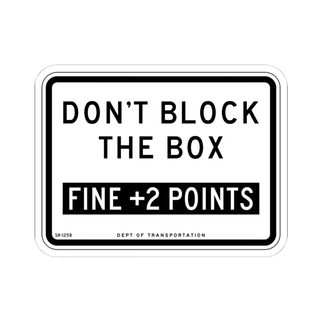 NYCDOT SR-1258 (New York) (Road Sign) STICKER Vinyl Kiss-Cut Decal 4 Inch White - The Sticker Space