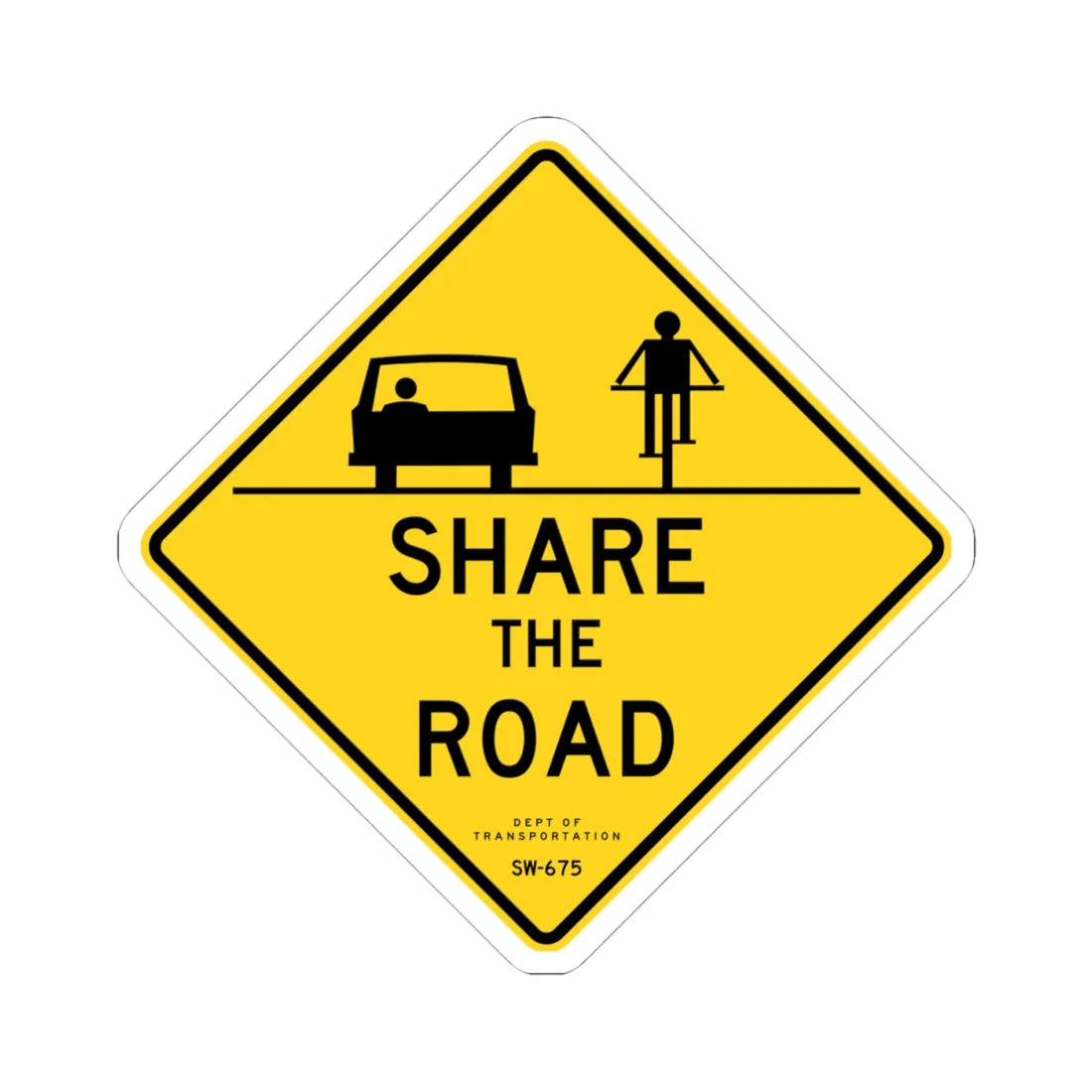 NYCDOT SW-675 (New York) (Road Sign) STICKER Vinyl Kiss-Cut Decal 4 Inch White - The Sticker Space