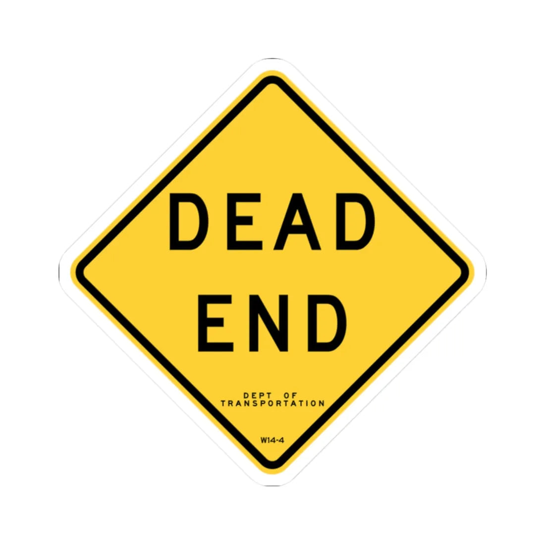 NYCDOT W14-4 (New York) (Road Sign) STICKER Vinyl Kiss-Cut Decal 2 Inch White - The Sticker Space