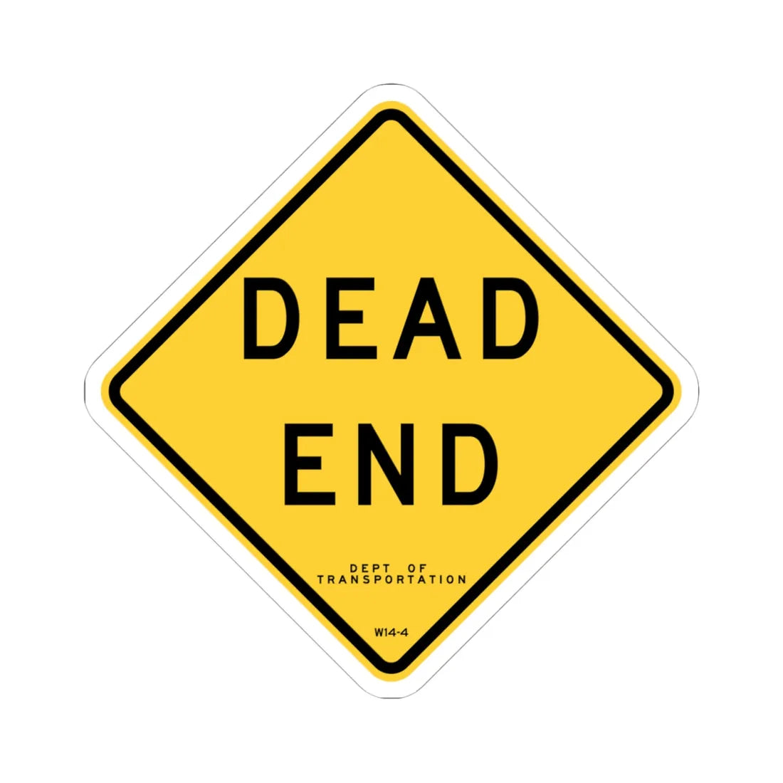 NYCDOT W14-4 (New York) (Road Sign) STICKER Vinyl Kiss-Cut Decal 4 Inch White - The Sticker Space