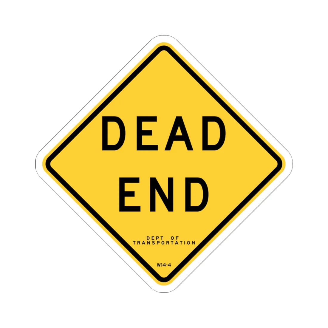 NYCDOT W14-4 (New York) (Road Sign) STICKER Vinyl Kiss-Cut Decal 6 Inch White - The Sticker Space